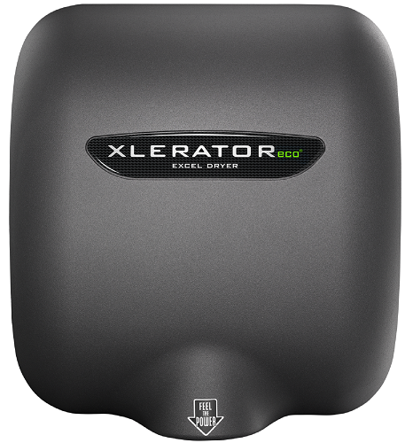 XLERATOReco® XL-GR-ECO (No Heat) Hand Dryer - Textured Graphite Epoxy on Zinc Alloy High Speed Automatic Surface-Mounted