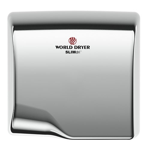 WORLD DRYER® L-972 SLIMdri® Hand Dryer - Polished (Bright) Stainless Steel Automatic Universal Voltage Surface-Mounted ADA Compliant