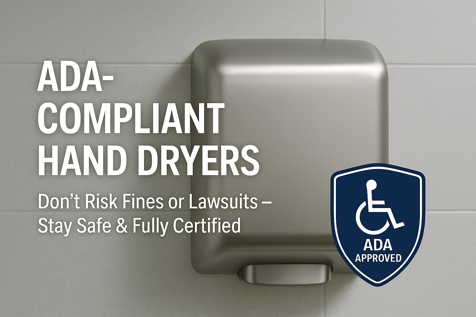 Feature Image for article on "ADA-Compliant Hand Dryers — Don’t Risk Fines or Lawsuits" by HandDryerUSA.com
